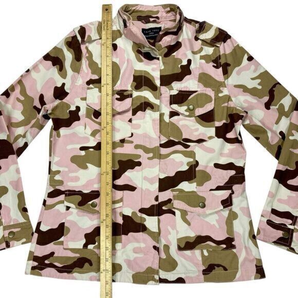 Love Tree Camouflage Jacket Women L Pink Brown Full Zip Street Style Bomber Coat - Picture 14 of 16